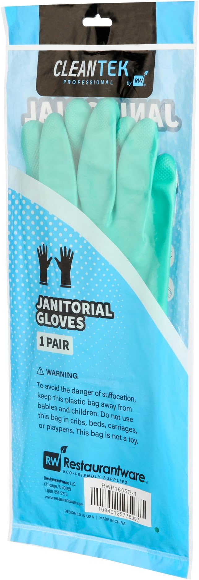 Green Cleaning Gloves 10 Pairs 15 Mil Thick Medium Heavy-Duty Nitrile Gloves With Long Cuff No-Latex Flock Lining For Use In Hospitals, Laboratories, Kitchens and Households