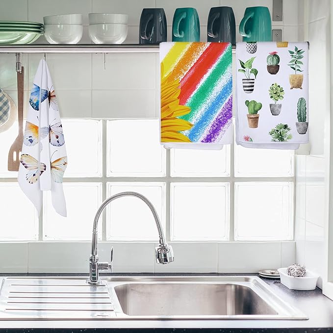 Sublimation Dishtowel Absorbent Multi Purpose Kitchen Dish Towels Blank DIY Dishcloth Bathroom Towel for Fall Christmas Kitchen Home Decor,16 x 24 Inch(3 Pieces)