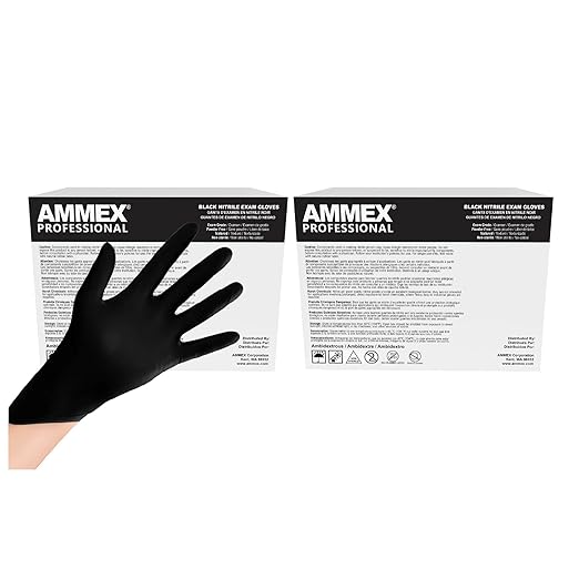 AMMEX 3 Mil Black Nitrile Gloves, Disposable Latex Free, Powder Free, Exam Grade, Medical Use, Food Safe, Large, 2 Cases of 1000