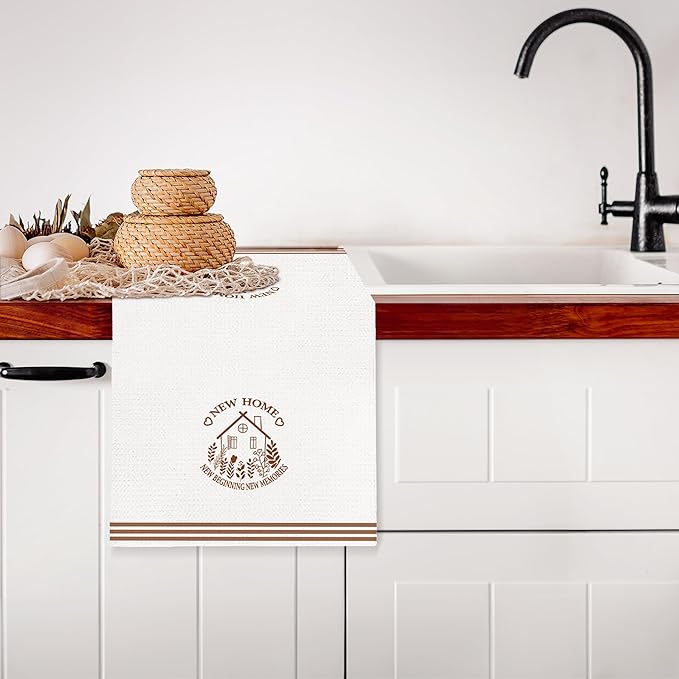 New Home Gifts Kitchen Towels, House Warming Gifts New Home Decorative Hand Towels for Bathroom Kitchen, Housewarming Gift Dish Tea Towels Drying Cloth, 16x24 Inch