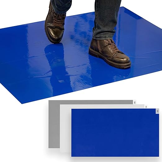 Sticky Mat - 24" x 36" - 120 Blue Sheets (Pack of 4 Mats - 30 Sheets per Mat) for Clean Rooms, Construction, Medical Facilities, Laboratories, Hospitals and Pets - Tacky Adhesive Mats