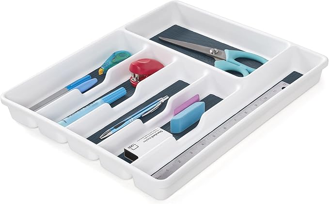 Copco Basics 6 Compartment Drawer Organizer, 15.7 x 12.79 x 1.77-Inch, Star Blue