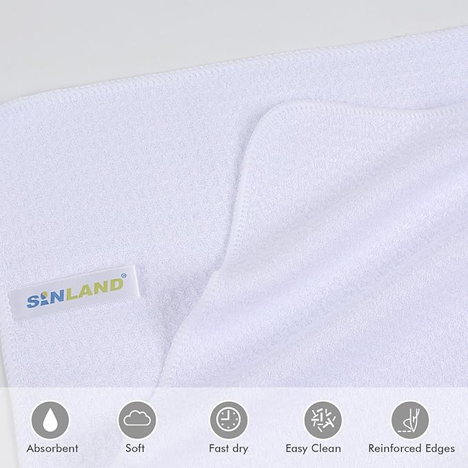 Microfiber Kitchen Towel Premium Sublimation Blank Towels Fast Drying Tea Towel Polyester Dish Towels for Drying Dishes 20 Inch X 28 Inch 10 Pack White