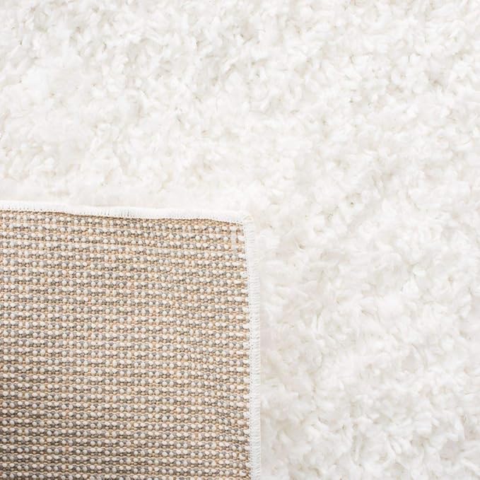 SAFAVIEH August Shag Collection Accent Rug - 2' x 5', White, Solid Design, Non-Shedding & Easy Care, 1.5-inch Thick Ideal for High Traffic Areas in Entryway, Living Room, Bedroom (AUG200A)