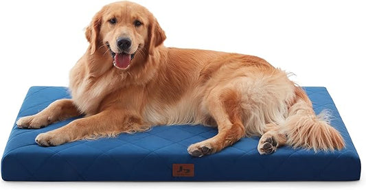 Orthopedic XL Dog Beds for Extra Large Dogs, Waterproof Dog Crate Bed with Removable Washable Cover, Egg Crate Foam Pet Bed Mat, 41"x28"