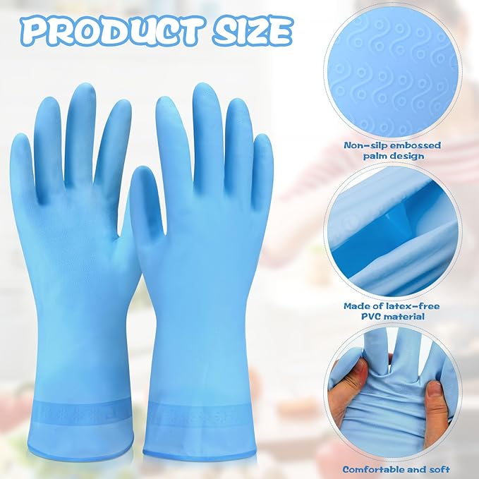 Rubber Reusable Gloves Long Household Dishwashing Gloves Kitchen Cleaning for Dishes Clean Gardening