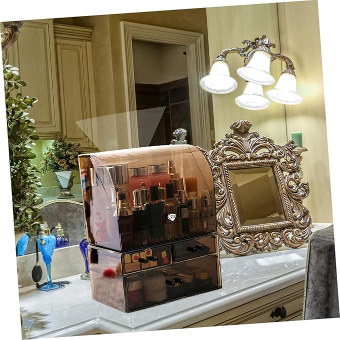 Acrylic Desktop Storage Box Transparent Cosmetic Organizer Cover for Makeup Jewelry and Accessories Stylish and for Tidy Spaces