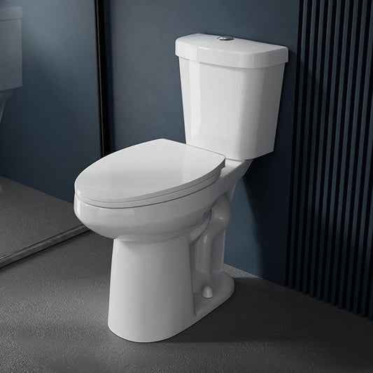 Elongated Extra Tall Toilet 21 Inch for Seniors 1.1/1.6 GPF Tornado Dual Flush - Two Piece Comfort High Toilet for Bathroom, 20.5 Inch Bowl Height, 21.25 Inch Seat Height, 12" Rough In, White