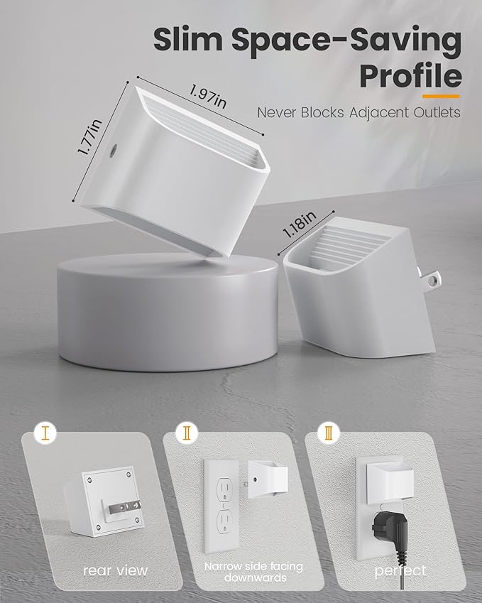 Plug in Night Light 2 Pack - Auto Brightness Sensor Warm White Wall Light