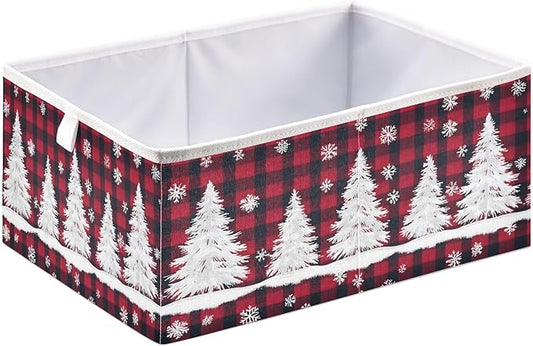 Bolaz Christmas Tree Snow Closet Organizers Storage Cubes Storage Bins Shelf Baskets Containers for Home Room Office,Rectangle
