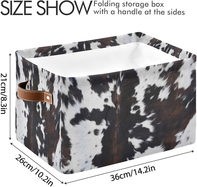 Cow Rectangular Storage Basket Organizer Bin Shelf Baskets For Clothes Gifts For Home Office Dorm
