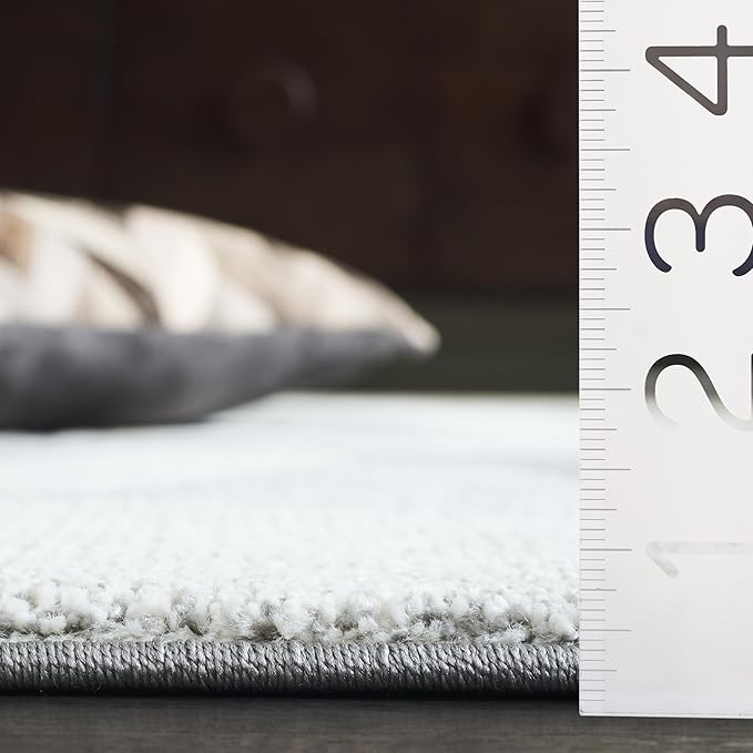 SAFAVIEH Porcello Collection Area Rug - 5'3" x 7'6", Ivory & Grey, Modern Abstract Pattern, Non-Shedding & Easy Care, Ideal for Living Room, Foyer, Bedroom (PRL6937F-5)