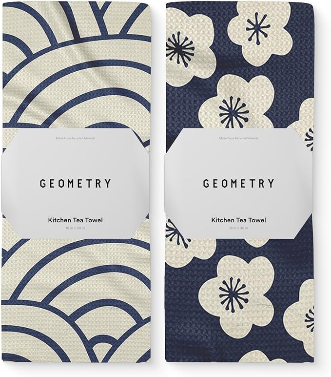 Kitchen Tea Towels - Quick Dry Microfiber Dish Towels for Kitchen Every Bloom, 18" x 30" 2 Pack
