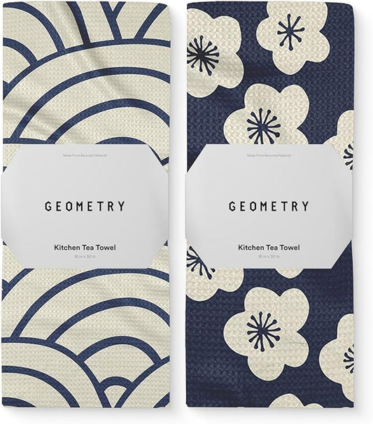Kitchen Tea Towels - Quick Dry Microfiber Dish Towels for Kitchen Every Bloom, 18" x 30" 2 Pack