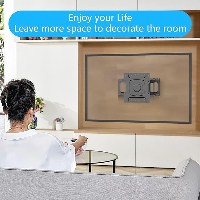 FORGING MOUNT Corner TV Wall Mount with 25.6 inch Long Arm, Full Motion TV Mount Swivel and Tilt, Fit 13-43”TVs and Monitor Wall Mount bracket Max VESA 200x200mm, 12"/16” Wood Studs, Holds up to 77lbs