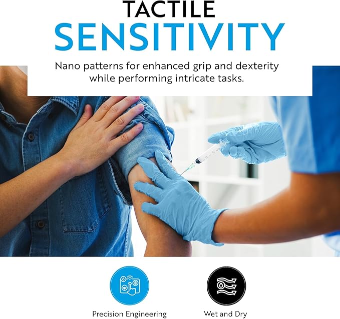Nitrile Medical Exam Gloves: Powder-Free, Non-Sterile, 5 mil Disposable Glove, Blue