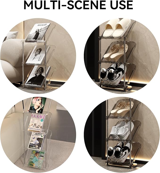 YYW Narrow Shoe Rack Vertical Shoes Rack for Entryway Corner Shoe Storage Organizer for Small Spaces Transparently Tall Slim Shoe Shelf for Front Door Entrance Living Room White 5 Layers
