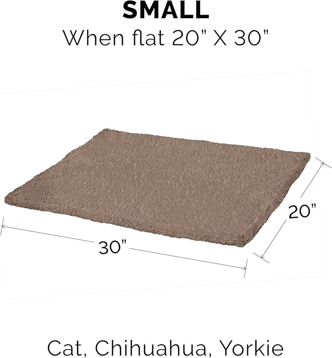 Furhaven Waterproof & Self-Warming Throw Blanket for Dogs & Indoor Cats, Washable & Reflects Body Heat - Soft-Edged Terry & Sherpa Dog Blanket - Espresso, Small
