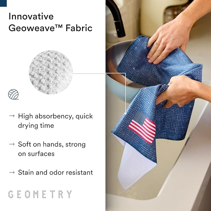 Kitchen Towels - Quick Dry, Absorbent Microfiber Dish Towels for 4th of July, Memorial Day, Veterans Day, and Holiday Decor - Red, White, and Blue- Star Spangled