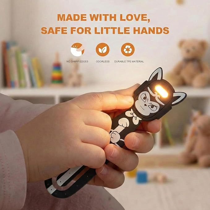 Rechargeable Kids Book Light, Cute Bookmark Reading Light for Kids, Dimmable Portable LED Book Light for Reading in Bed, Eye-Caring Bedtime Reading Lamp for Children & Travel, Monkey