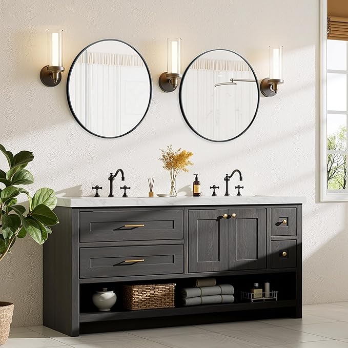 Bathroom Mirror for Wall, 24 Inch Round