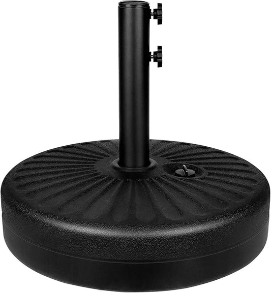 Simple Deluxe 20" Heavy Duty Patio Market Umbrella Base Stand with Steel Holder Water Filled for Outdoor, Lawn, Garden, Round