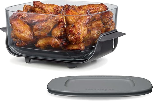 Ninja 4-QT CleanCrisp™ Glassware Container with Storage lid, Compatible with Ninja Crispi Portable Cooking System, Microwave, Freezer & Dishwasher Safe, PFAS & PTFE Free Glass, XSKSFN4QT