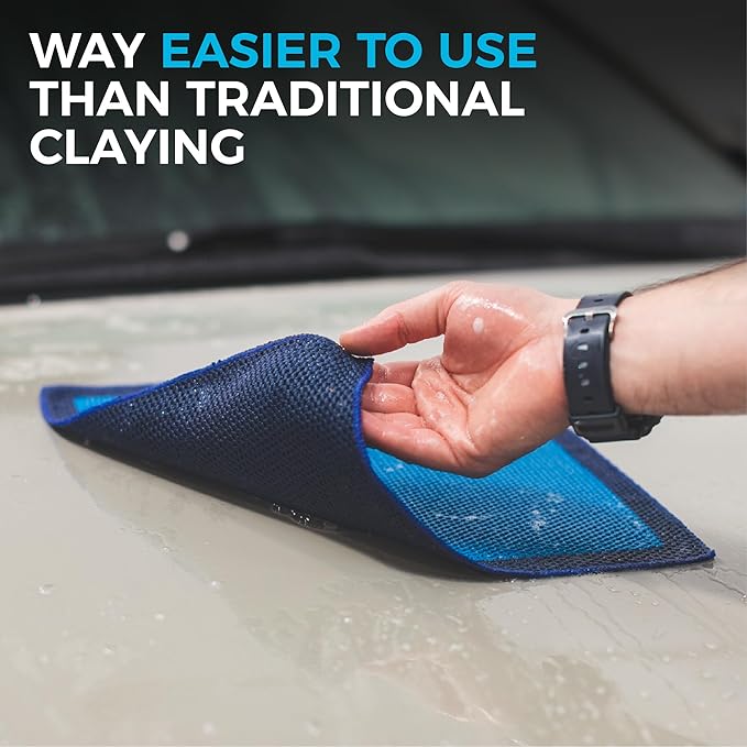 The Rag Company - Ultra Clay Towel - Clay Bar Results in Minutes, Smooth Paint Fast, Enhance Gloss & Wax Bond (12"x12")