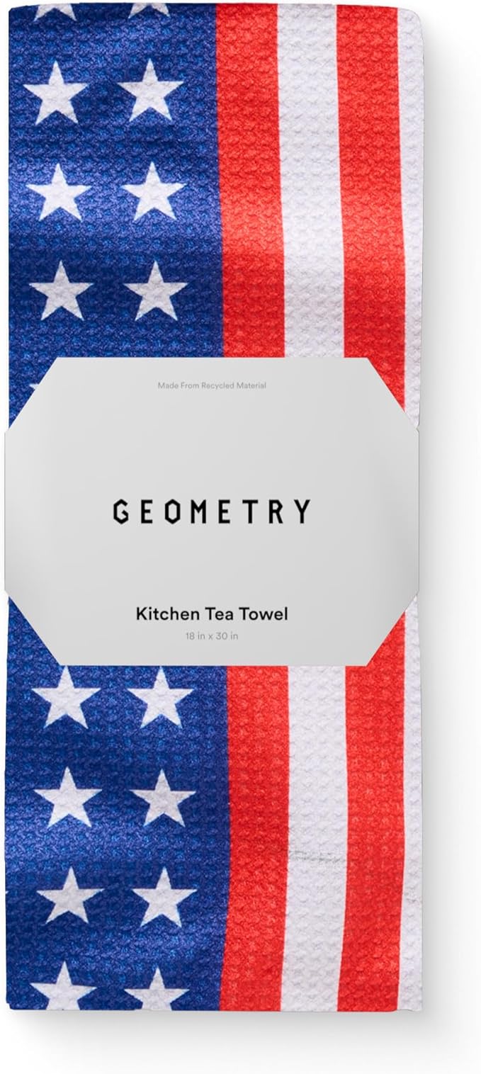Kitchen Towels - Quick Dry, Absorbent Microfiber Dish Towels for 4th of July, Memorial Day, Veterans Day, and Holiday Decor - Red, White, and Blue- Star Spangled