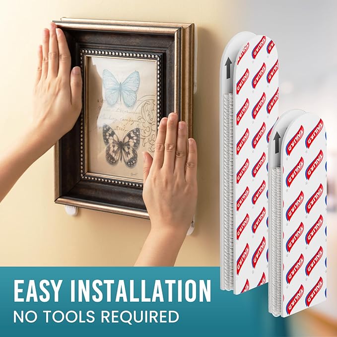 TAILI Picture Hanging Strips Heavy Duty, 16 Pairs Large & 12 Medium (28 Pairs, 56 Strips) Frame Hangers Kits for Walls, Without Nail, Damage Free Adhesive Decor, Art, Mirror