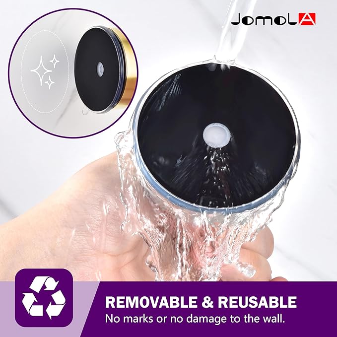 JOMOLA Suction Cup Hooks Stainless Steel Loofah Holder for Shower Bathroom Suction Towel Holder for Inside Shower Coat Hooks Wall Hanger for Door Glass Kitchen Brushed Gold 2Pcs