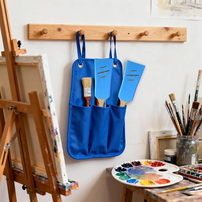 2 PCS Universal Paint Brush Protector Covers, Durable Silicone Professional Protective Covers Paintbrush Sleeves for 2" Flat & Angled Brushes (Blue)