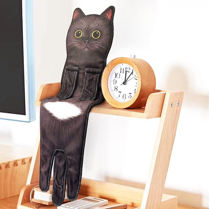 PAT JUUMG Black Cat Hand Towels for Bathroom Kitchen, Cute Home Decorative Decor Hanging Face Towels, Super Absorbent Soft, Cat Lovers Gifts for Housewarming Christmas Mothers Day Birthday