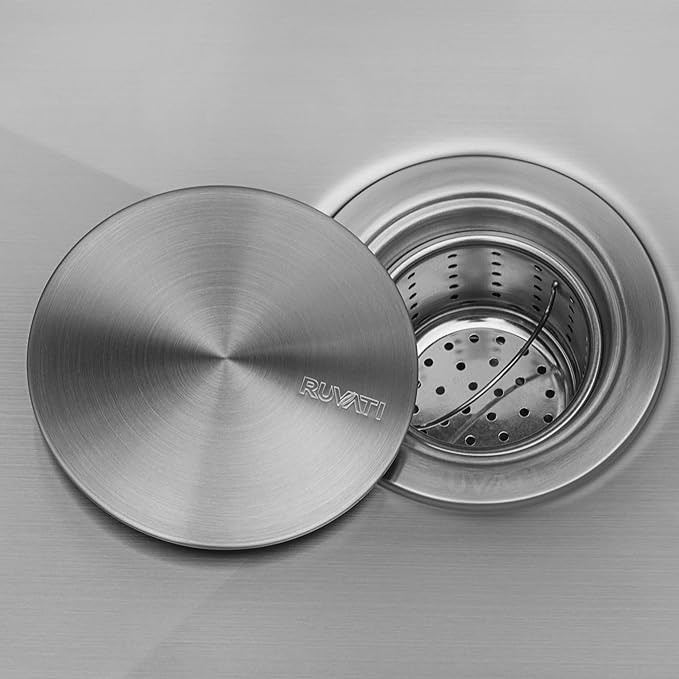 Ruvati 45-inch Double Bowl Workstation Kitchen Sink - Undermount 16 Gauge Stainless Steel Kitchen Sink with Two-Tiered Ledge & Accessories - RVH8253
