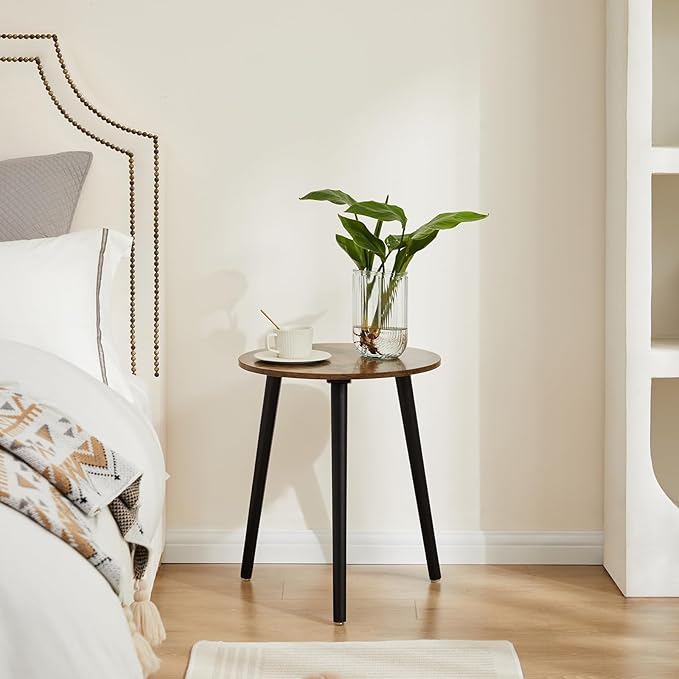 Round Side Table - Modern Nightstand End Table for Small Spaces