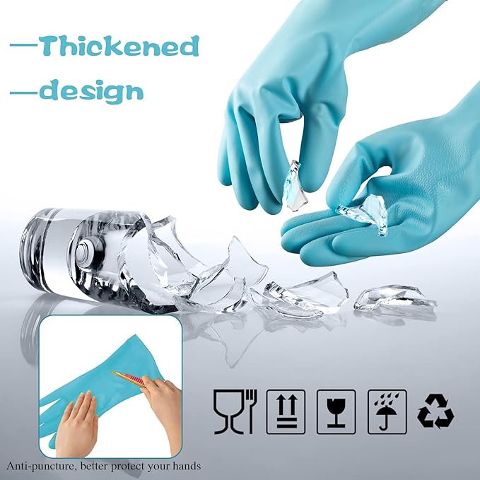 Rubber Reusable Gloves Long Household Dishwashing Gloves Kitchen Cleaning for Dishes Clean Gardening