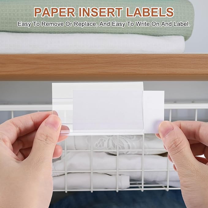 PATIKIL 3.9" x 1.8" Wire Shelf Label Holder, 30 Pack Reusable Plastic Price Tag Display Clip for 0.59" to 0.71" Thick Shelves with Paper Inserts Pens for Home Market Store, Clear