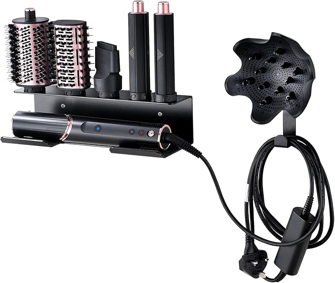for Shark Flexstyle Wall Mount Stand Holder, Shark Flex Style Hair Blow Dryer Storage Rack, Accessory Attachments Organizer, with Cord Hanger Hook
