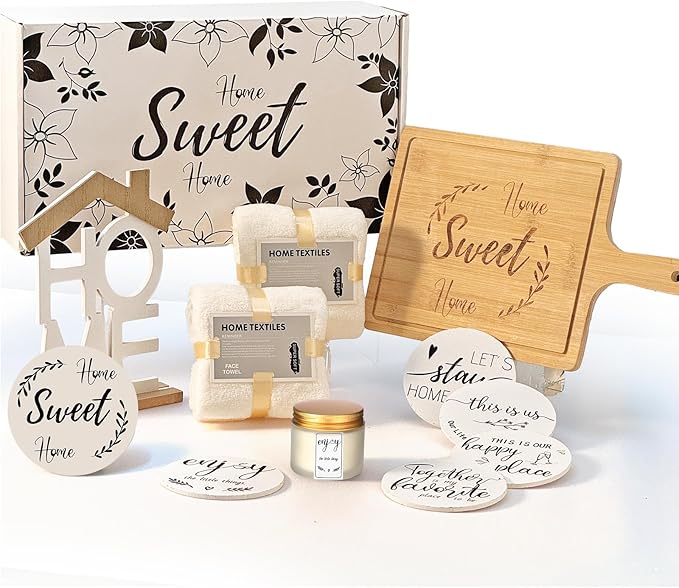 Housewarming Gift Baskets New Home Gift Ideas Set Household Essentials House Warming Gifts for Couples Women Men New Apartment Home Buyers Presents(Modern)