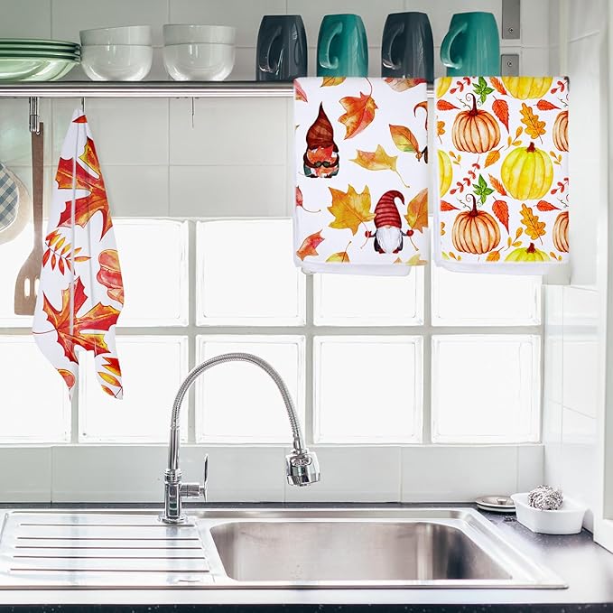 Sublimation Dishtowel Absorbent Multi Purpose Kitchen Dish Towels Blank DIY Dishcloth Bathroom Towel for Fall Christmas Kitchen Home Decor,16 x 24 Inch(24 Pieces)
