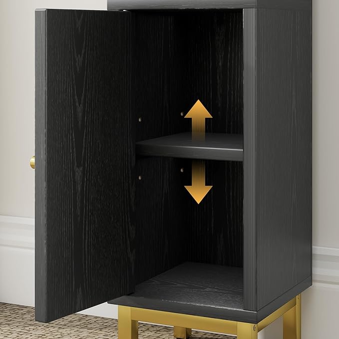 Slim Bathroom Storage Cabinet, Corner Bathroom Cabinet, Narrow Toilet Paper Storage, Small Bathroom Storage, Bathroom Floor Cabinet for Small Spaces, Towel Cabinet for Bathroom, Black