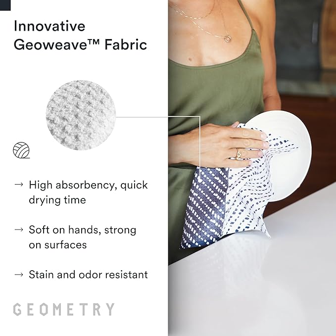 Kitchen Dish Cloths - Quick Dry Dishcloths for Kitchen - Premium Dish Rags with Geoweave - 3-Pack Set Tiny Petals