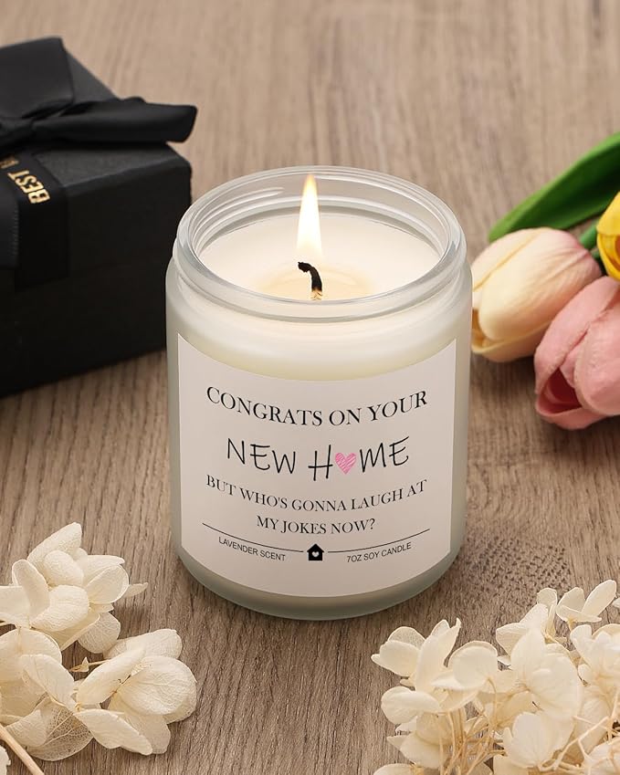 BeauGift House Warming Gifts New Home, Funny Housewarming Candle Gift Ideas, New Apartment Essentials for Women Men Home Owner Friends Moving Away, 7 oz, Lavender