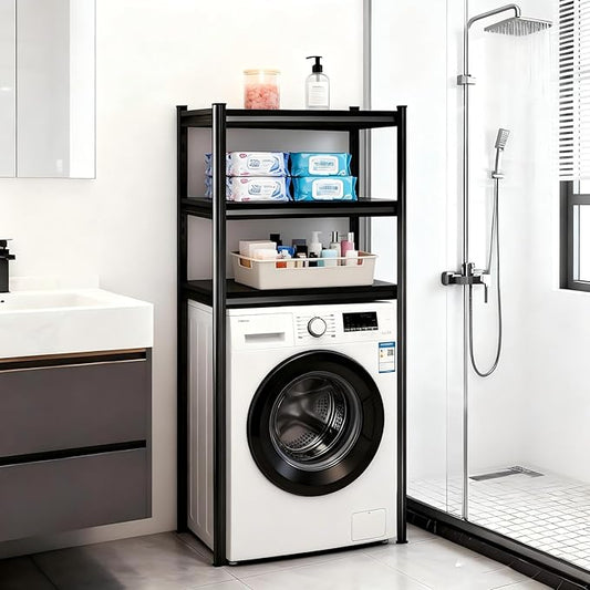 Over Toilet Storage Shelves, 5 Tier Adjustable Steel Shelf, Freestanding Metal Bathroom Space Saver, Waterproof&Rustproof Oraganizer with Reinforced Columns, Ideal for Laundry Bathroom, 36W*16D*72H