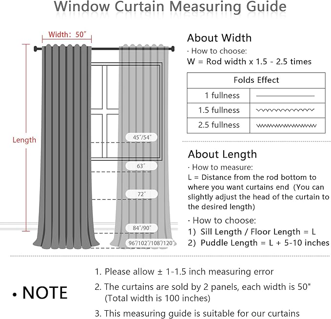 MYSKY HOME White Linen Curtains 96 Inches Long for Sliding Glass Door Semi Sheer Curtains Light Filtering Drapes Living Room Window Treatment Soft Boho Farmhouse Style, Pure White, 50" x 96", 2 Panels