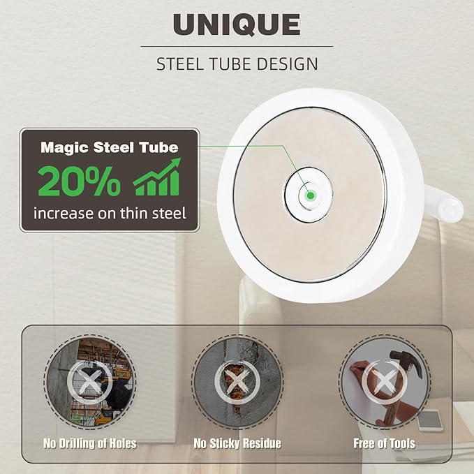 Neosmuk Magnetic Hooks, Cruise Ship Essentials, 10lb+ Heavy Duty Magnetic Hooks for Cruise Cabins, Refrigerator, Grill, Hanging, and Travel | Extra Strong Must-Haves Magnet Hook,White
