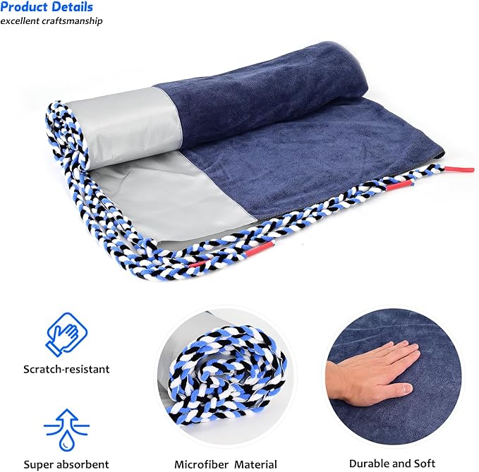 Window Tinting Dash Cover Protection,3 in 1 Super Absorbent Car Dashboard Towel Tool Soak Rope Waterproof Cloth Cover for Vehicle Windshield Dash Window Scratch Free Tint Tools