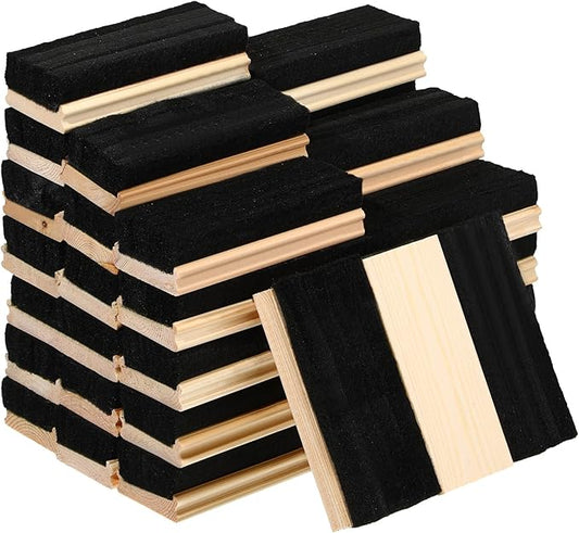 Felt Campus Style Erasers, Cleaner Dusters Felt Chalkboard Eraser for Kids Wood Chalk Eraser for Chalkboard Cleaners Dusters for Markers White Black Boards Paint School Students Teachers (36 Pieces)
