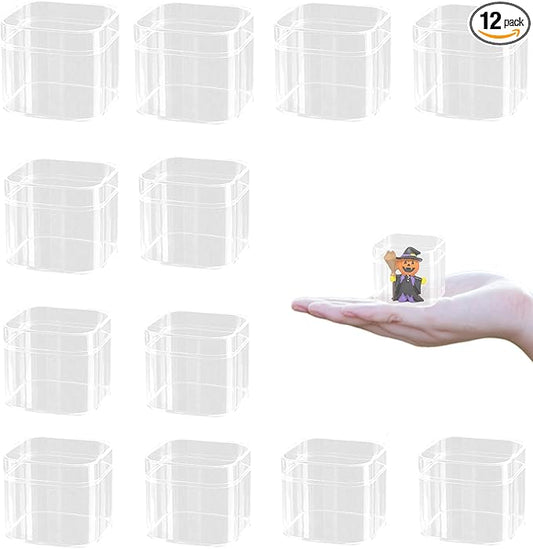 KissYou Acrylic Box Small Clear Box with Lid Plastic Square Cub Easter Display Box Wedding Birthday Party Favor Decorative Boxes
