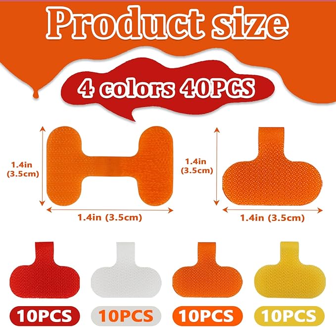 40Pcs Cable Cord Labels, Multi Color Cord Labels Wire Labels, Write On Cable Tags Wire Tags for Cable Management and Identification, Reusable Self-Adhesive Nylon Wrap-It Cable Label (4 Colors)